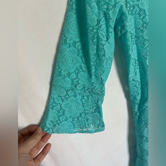 Betsey Johnson Blue Lace Tunic Top size M - Picture 6 of 6